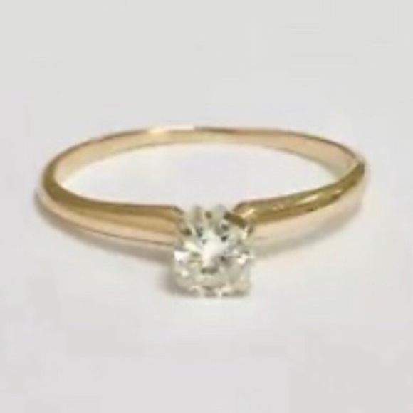 14K .25 Carat Solid Gold Diamond Solitaire S12 6.5 stamped 14k - Picture 2 of 12